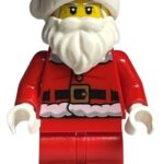 Santa - Fur Lined Jacket with Candy Cane on Back, Red Legs with Black Boots, Santa Hat with Printed Red Top - hol246a