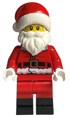 Santa - Fur Lined Jacket with Candy Cane on Back, Red Legs with Black Boots, Santa Hat with Printed Red Top - hol246a